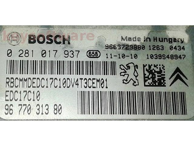 ECU Peugeot 206 1.6HDI 9677031380 0281017937 EDC17C10 {