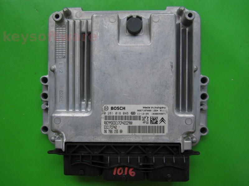 ECU Peugeot 508 2.2HDI 9678615580 0281018046 EDC17CP42
