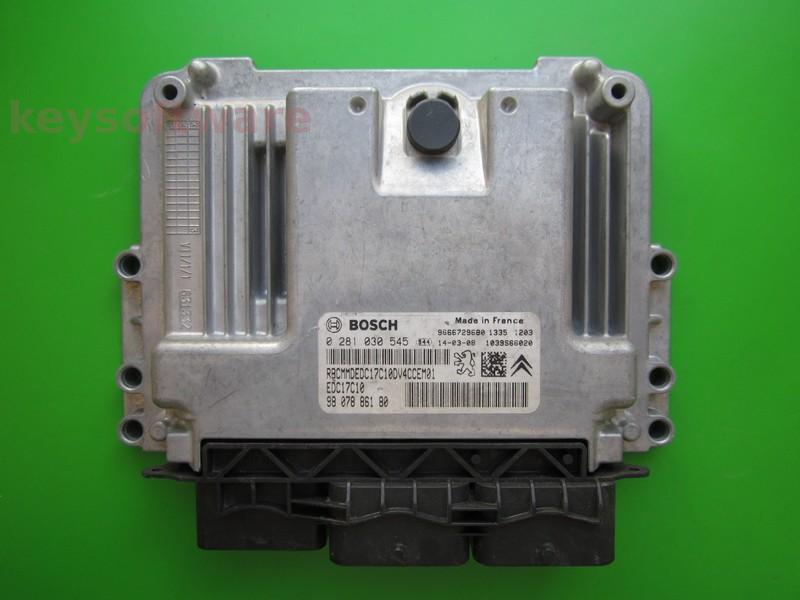 ECU Peugeot 208 1.4HDI 9807886180 0281030545 EDC17C10 }