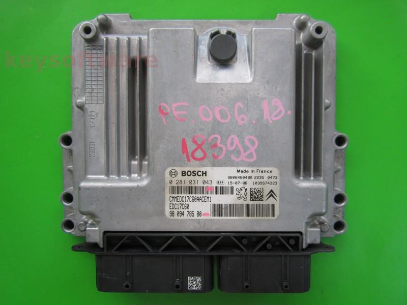 ECU Peugeot 308 1.6HDI 9809478580 0281031043 EDC17C60
