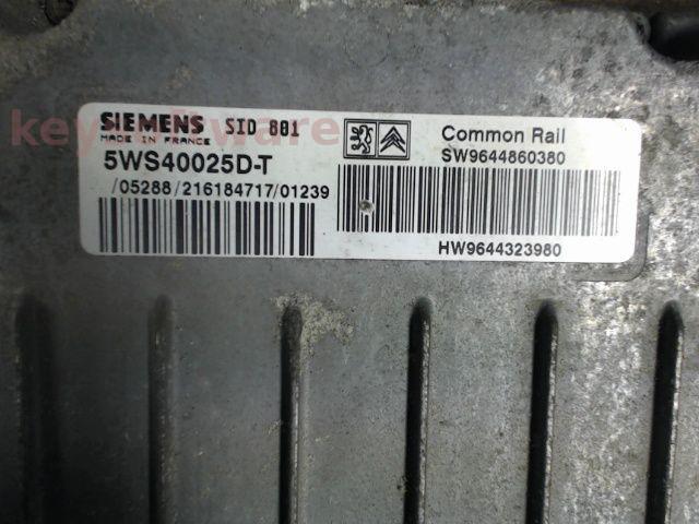 ECU Peugeot Partner 2.0HDI 9644860380 5WS40025D-T SID801 {
