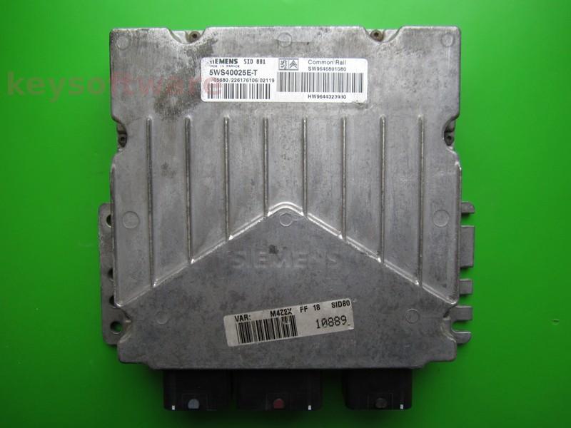 ECU Peugeot Partner 2.0HDI 9646801080 5WS40025E-T SID801 +