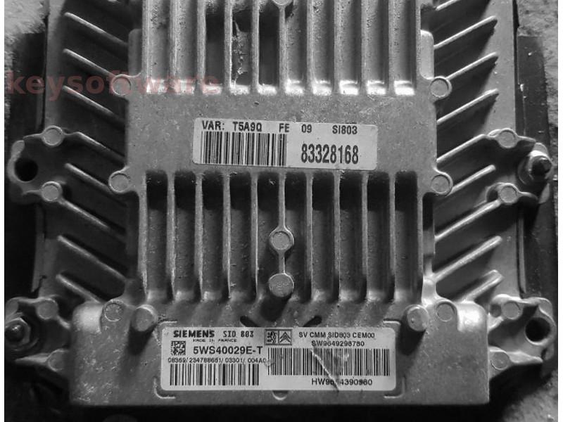 ECU Peugeot 307 2.0HDI 9649298780 5WS40029E-T SID803 {