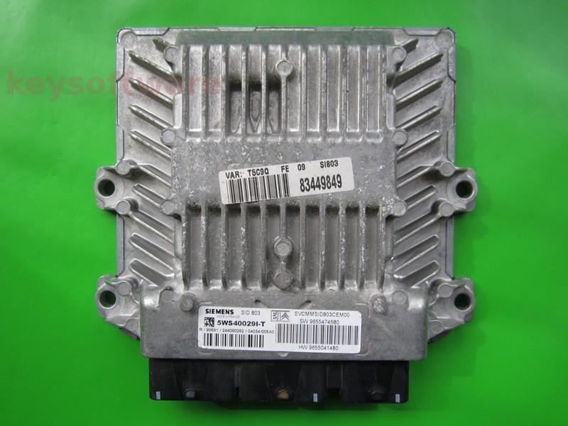 ECU Peugeot 307 2.0HDI 9655474580 5WS40029I-T SID803 }+