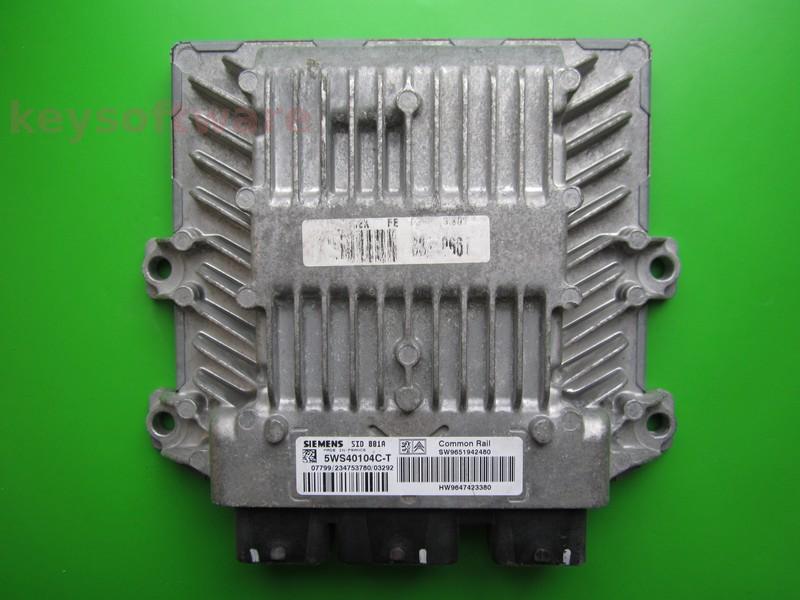 ECU Peugeot 307 2.0HDI 9651942480 5WS40104C-T SID801A