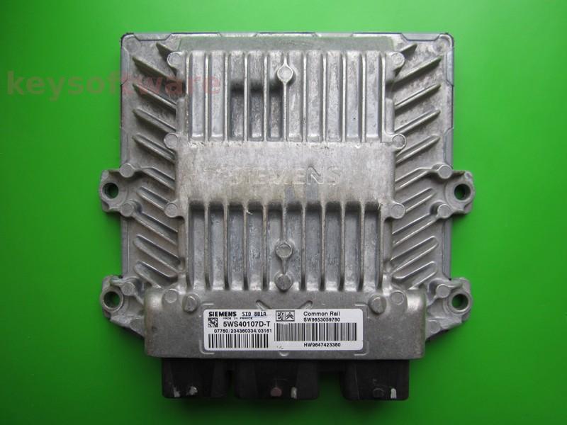 ECU Peugeot 406 2.0HDI 9653059780 5WS40107D-T SID801A