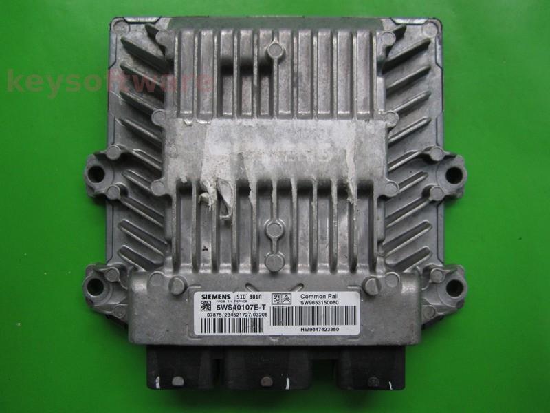 ECU Peugeot 406 2.0HDI 9653150080 5WS40107E-T SID801A