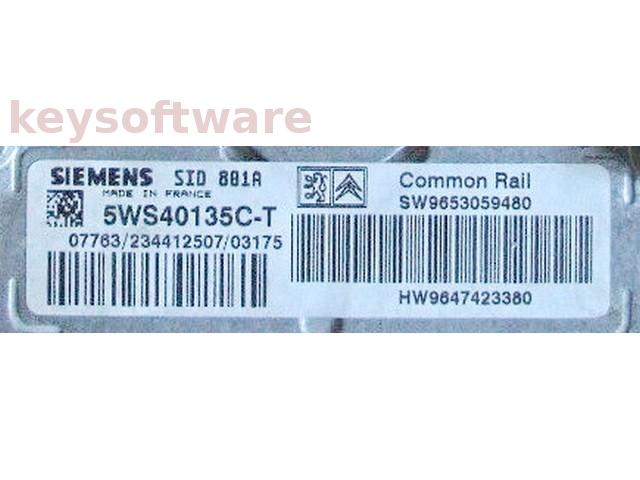 ECU Peugeot 307 2.0HDI 9653059480 5WS40135C-T SID801A {