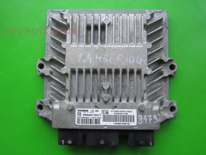 ECU Peugeot 1007 1.4HDI 9659317280 5WS40175D-T SID804