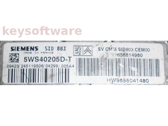 ECU Peugeot 407 2.7HDI 9656814980 5WS40205D-T SID803 {