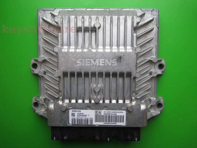 ECU Peugeot 407 2.0HDI 9660781080 5WS40264C-T SID803A }