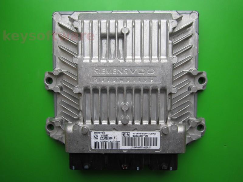 ECU Peugeot 407 2.0HDI 9663007980 5WS40264G-T SID803A }