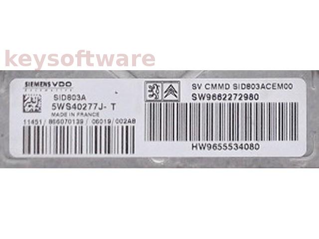 ECU Peugeot 307 2.0HDI 9662272980 5WS40277J-T SID803A {