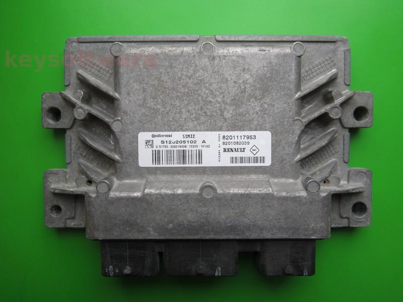 ECU Renault Clio 1.2 8201117953 S120205102A SIM32 {+