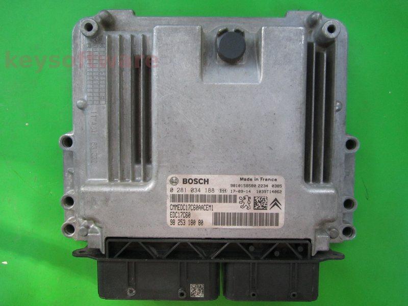 ECU Peugeot 5008 1.6HDI 9625318080 0281034188 EDC17C60