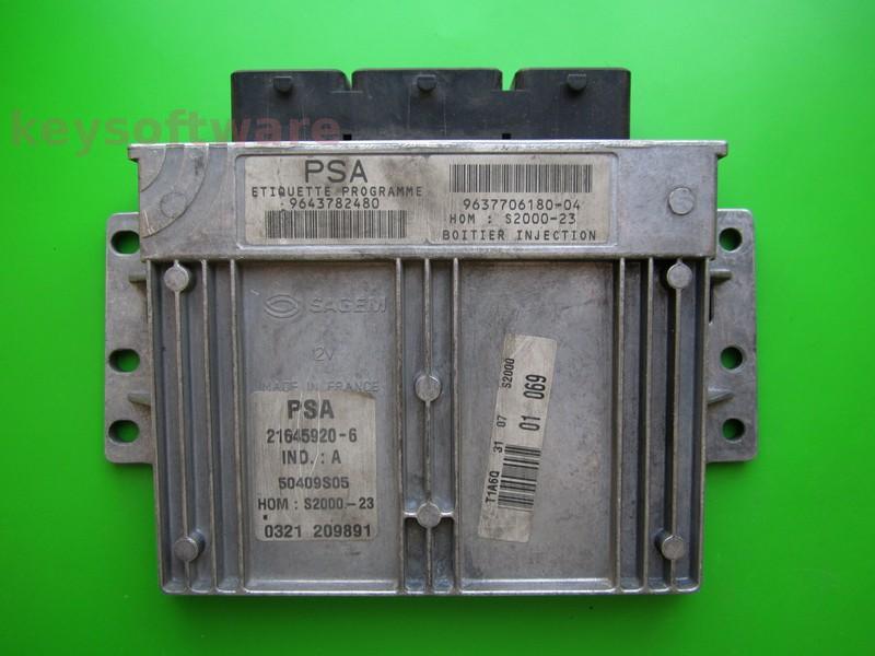 ECU Peugeot 206 1.4 9643782480 21645920 S2000-23