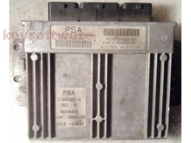 ECU Peugeot 206 1.4 9641106280 21645402 S2000-25 {