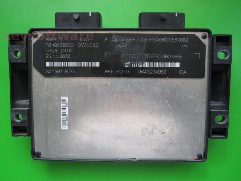 ECU Peugeot 206 1.9D 9643294980 9639587680 DCN2