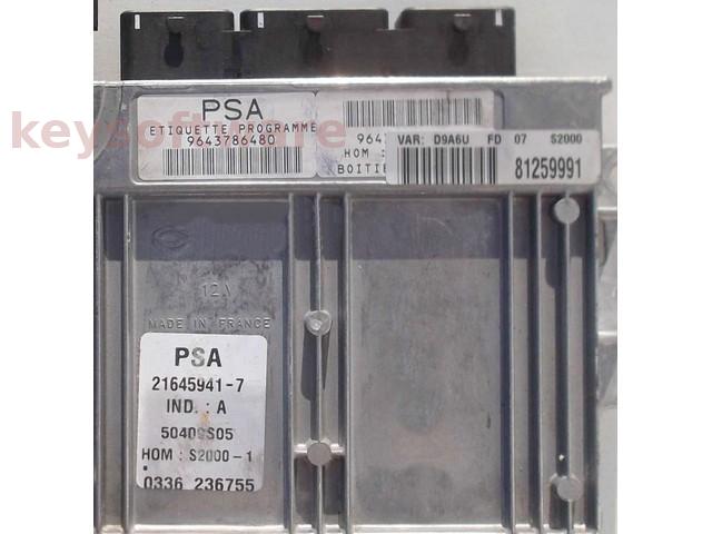 ECU Peugeot 406 1.8 9643786480 21645941 S2000-1 {