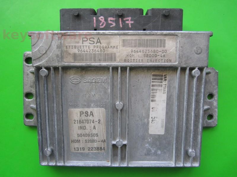 ECU Peugeot 206 1.4 9644236480 21647074 S2000-4A