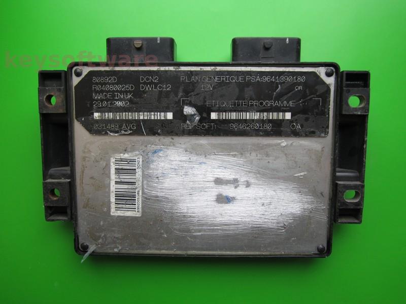 ECU Peugeot Partner 1.9D 9646260180 9641390180 DCN2