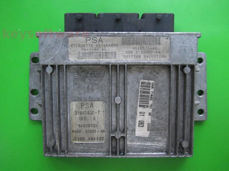 ECU Peugeot 206 1.4 9646988780 21647430 S2000-4A