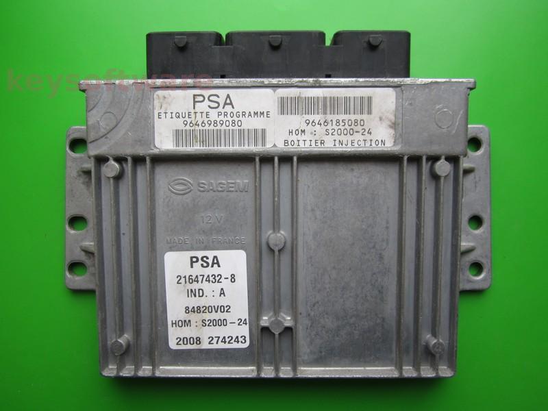 ECU Peugeot Partner 1.4 9646989080 21647432 S2000-24