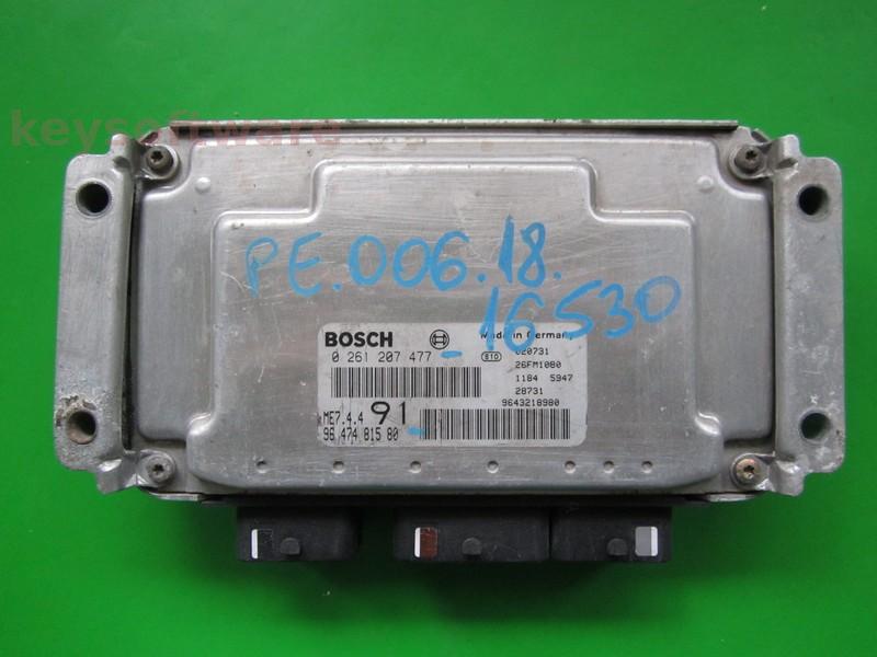 ECU Peugeot 206 1.6 9647481580 0261207477 ME7.4.4