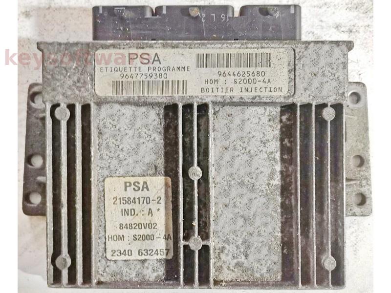ECU Peugeot 206 1.4 9647759380 21584170 S2000-4A {