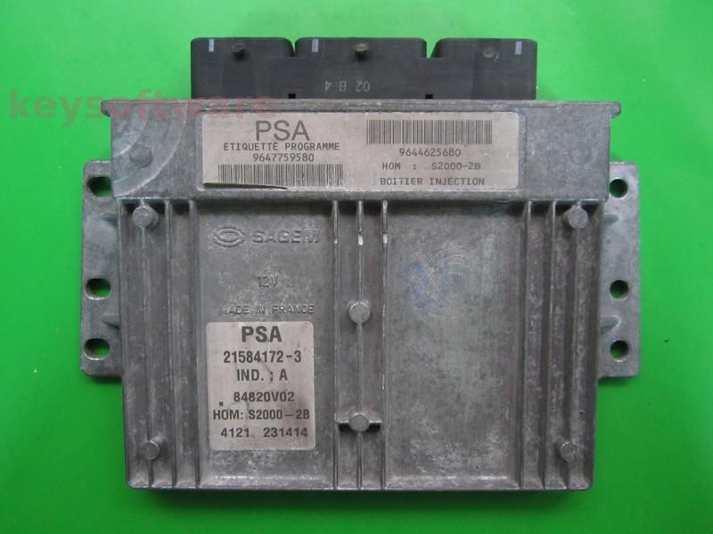 ECU Peugeot 206 1.4 9647759580 21584172 S2000-2B +