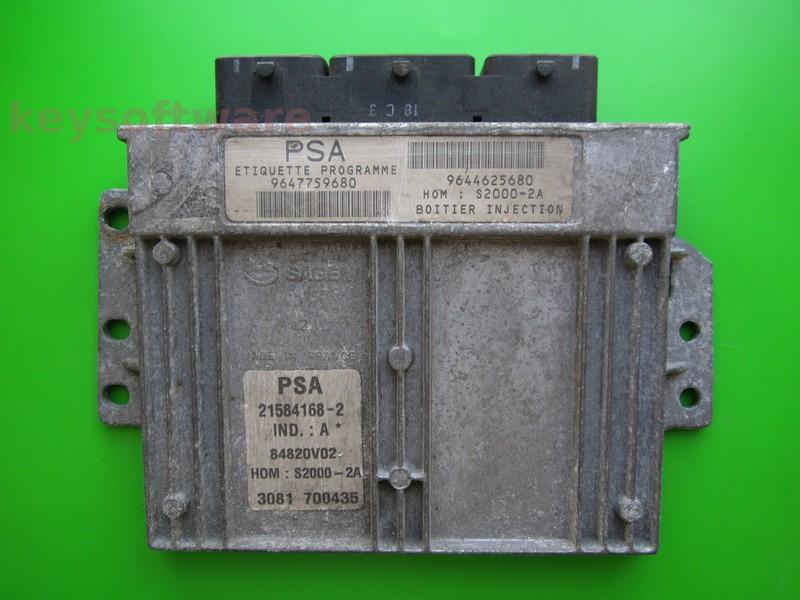 ECU Peugeot 206 1.4 9647759680 21584168 S2000-2A