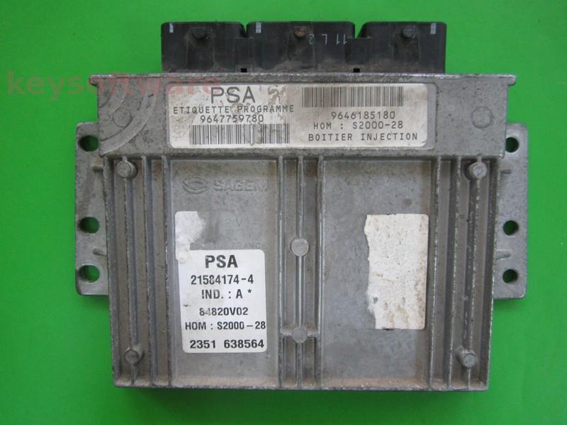 ECU Peugeot 307 1.4 9647759780 21584174 S2000-28