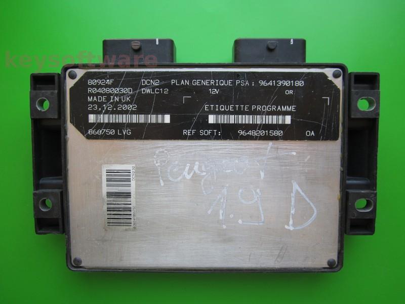 ECU Peugeot 206 1.9D 9648201580 9641390180 DCN2