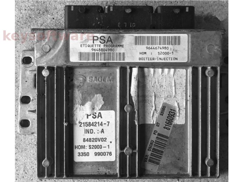 ECU Peugeot 206 1.8 9648804980 21584214 S2000-1