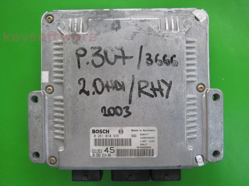 ECU Peugeot 307 2.0HDI 9650221480 0281010935 EDC15C2 }