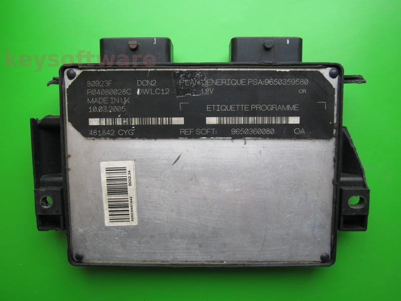 ECU Peugeot Partner 1.9D 9650360080 9650359580 DCN2