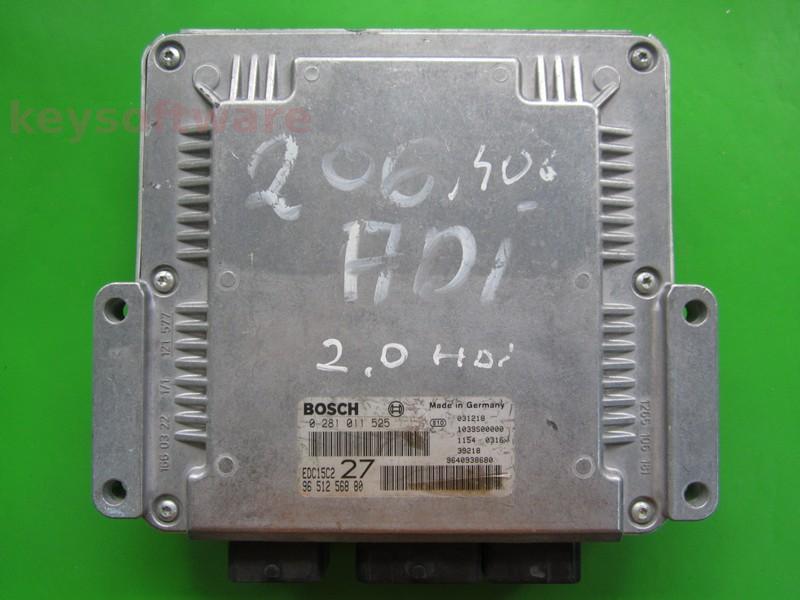 ECU Peugeot 206 2.0HDI 9651256880 0281011525 EDC15C2