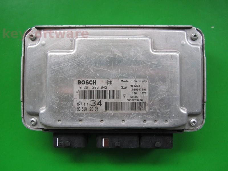 ECU Peugeot 206 1.6 9651812680 0261206942 ME7.4.4 {