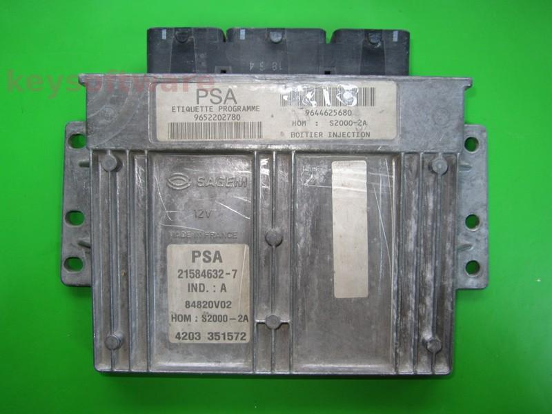 ECU Peugeot 206 1.4 9652202780 21584632 S2000-2A +