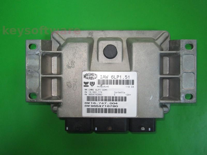 ECU Peugeot 307 2.0 9654716780 IAW 6LP1.51 }