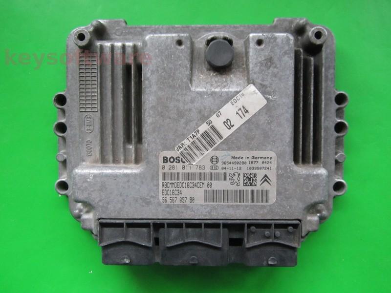 ECU Peugeot 206 1.4HDI 9656709780 0281011783 EDC16C34 }