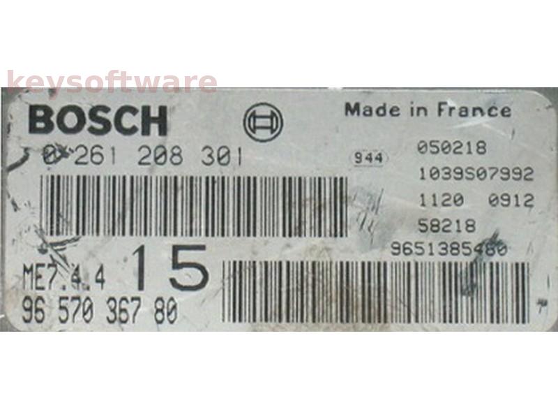 ECU Peugeot 307 1.6 9657036780 0261208301 ME7.4.4