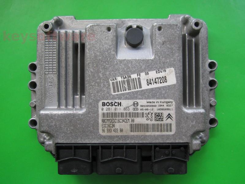 ECU Peugeot 307 1.6HDI 9659342280 0281011863 EDC16C34