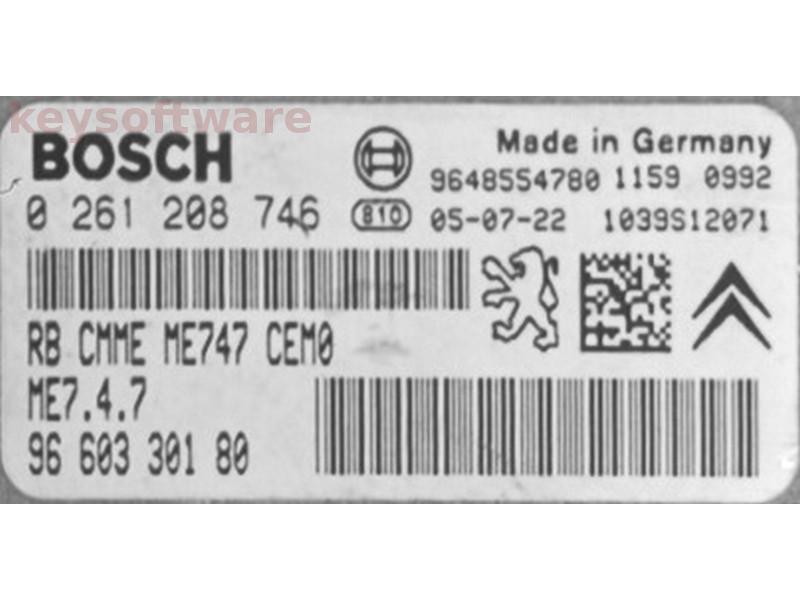 ECU Peugeot 407 3.0 9660330180 0261208746 ME7.4.7 {
