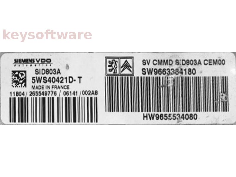 ECU Peugeot 206 2.0HDI 9663384180 5WS40421D-T SID803A {