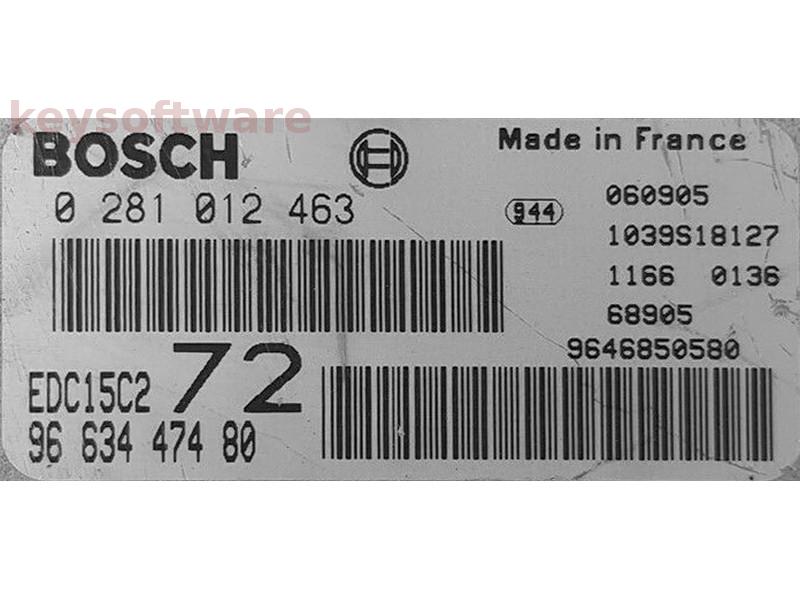 ECU Peugeot 807 2.0HDI 9663447480 0281012463 EDC15C2
