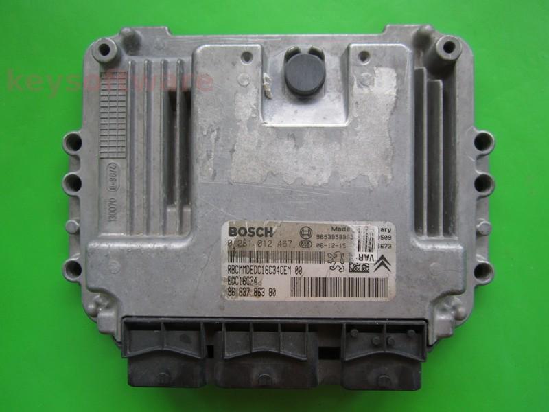 ECU Peugeot 207 1.6HDI 9663786380 0281012467 EDC16C34 9HX