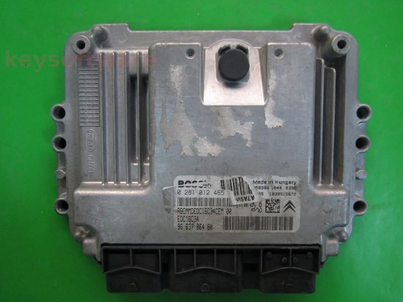 ECU Peugeot 207 1.6HDI 9663786480 0281012465 EDC16C34