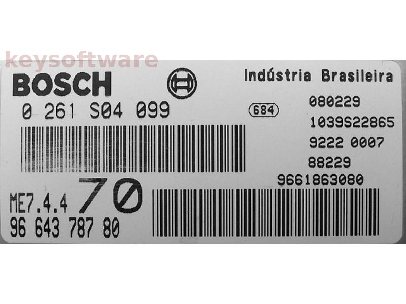 ECU Peugeot 206 1.4 9664378780 0261S04099 ME7.4.4 {