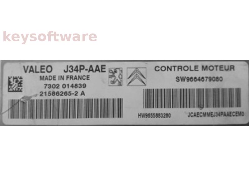 ECU Peugeot 206 1.4 9664679080 21586265 J34P-AAE {